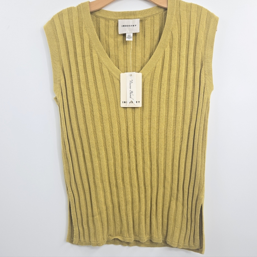 Industry‎ Republic Sweater Tank Top Gold Ribbed Cotton